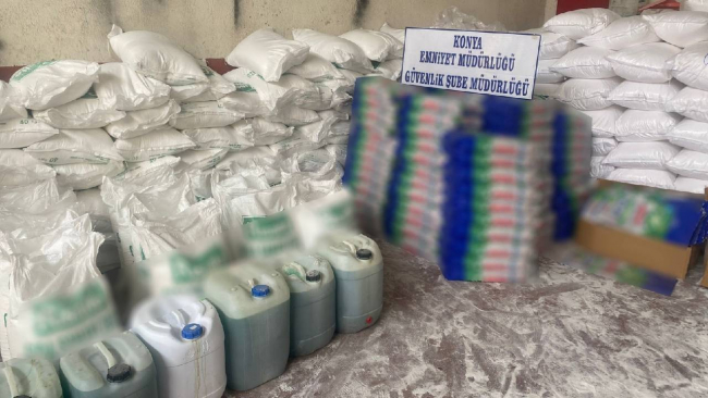 Konya'da sahte deterjan operasyonu: 3 gözaltı